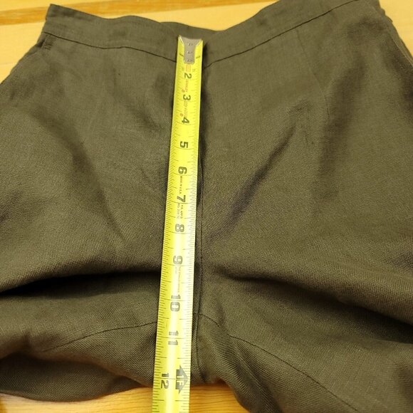 Tabolts Womens 4 P Petite Olive‎ 100% Irish Linen Pants Breathable Lightweight - Picture 6 of 11